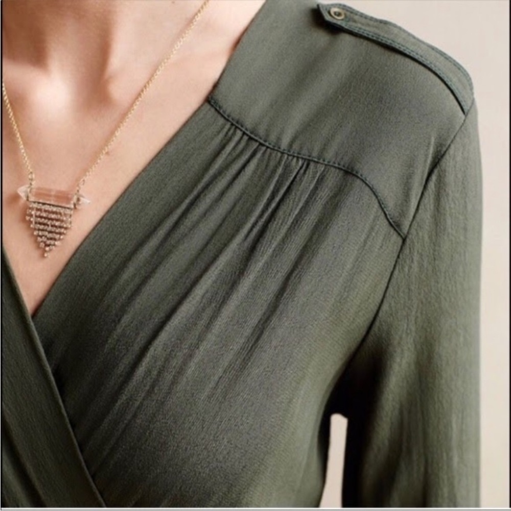ANTHROPOLOGIE Maeve Lene Green Dress Size L - Picture 3 of 12